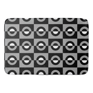 Tapis De Bain Motif géométrique noir, blanc et gris