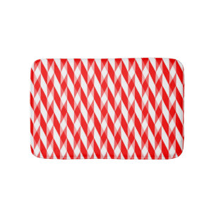 Tapis De Bain Motif géométrique rouge et blanc