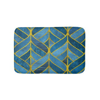 Tapis De Bain Motif Gold Blue Grunge