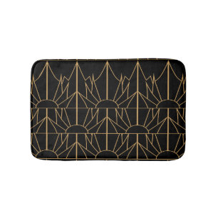 Tapis De Bain Motif Gold et Black Art Déco