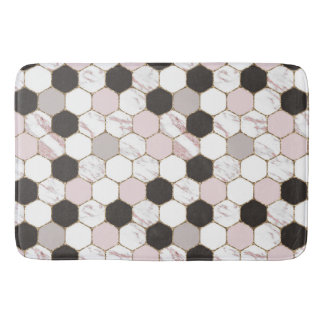 Tapis De Bain Motif Hexagon de marbre géométrique moderne