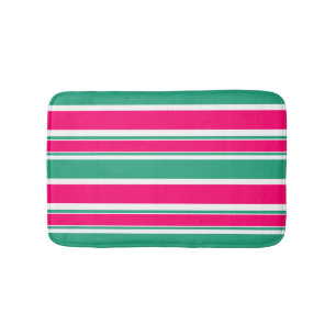 Tapis De Bain Motif horizontal rayé rouge-vert