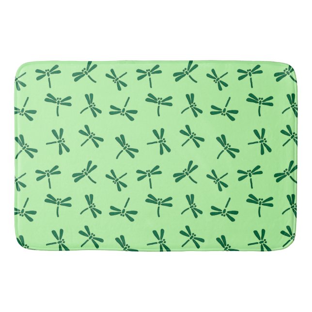 Tapis De Bain Motif japonais de libellules, Jade vert clair (Devant)