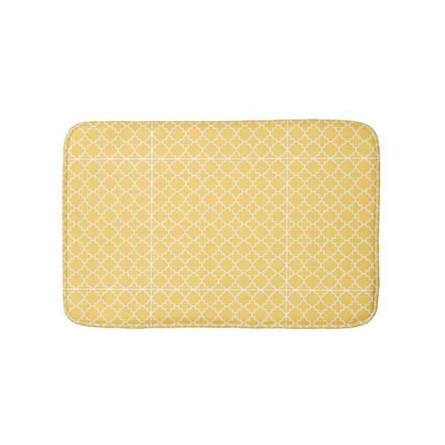 Tapis De Bain Motif jaune de Quatrefoil (Devant)