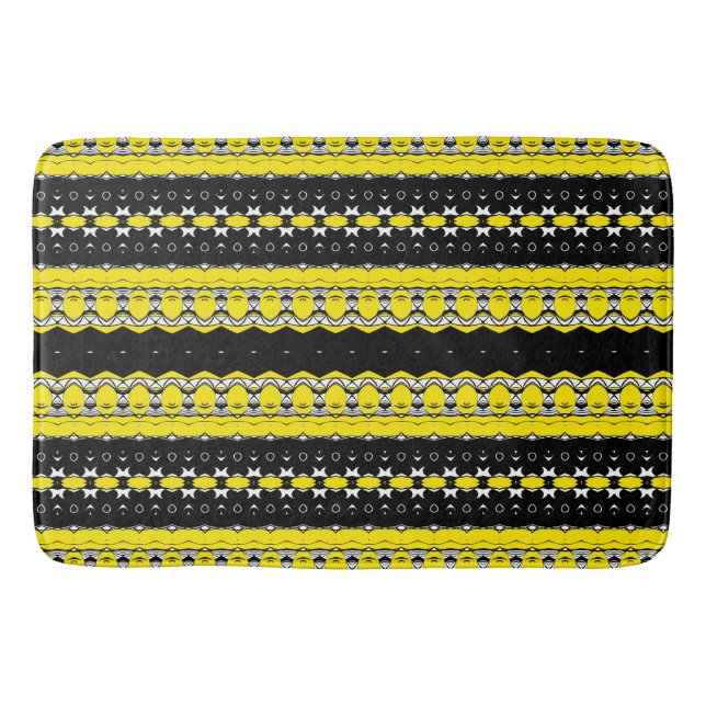 Tapis De Bain Motif jaune et noir (Devant)