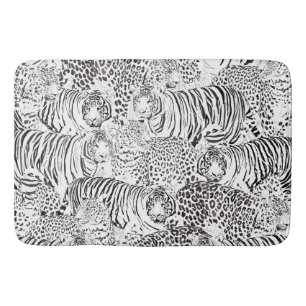 Tapis De Bain Motif Léopard Noir Tigre Animaux