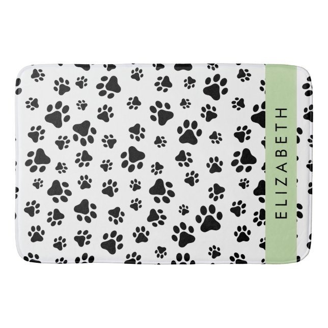 Tapis De Bain Motif mâle, Patrouilles de chien, Noir et Blanc, V (Devant)
