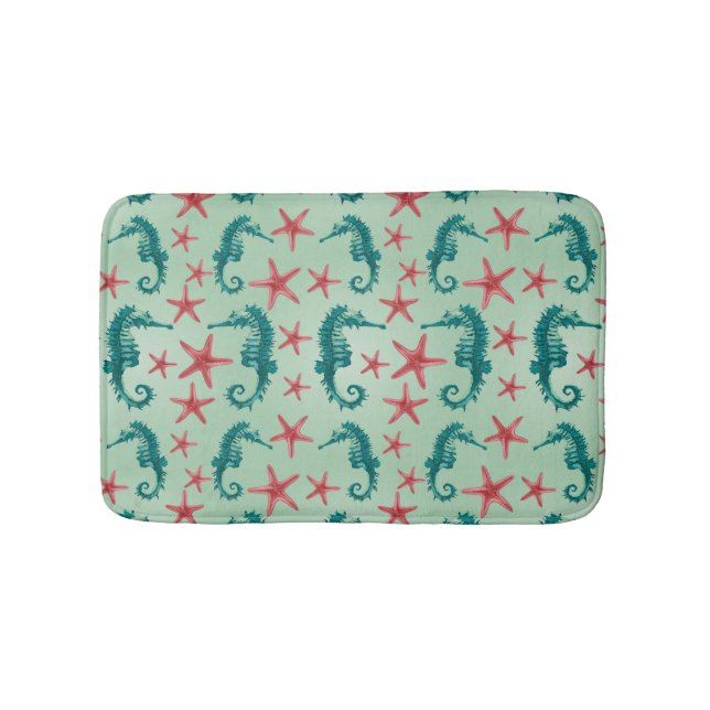 Tapis De Bain Motif maritime Turquoise 2 (Devant)
