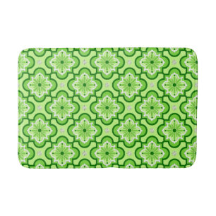 Tapis De Bain Motif marocain de tuile - vert de chaux