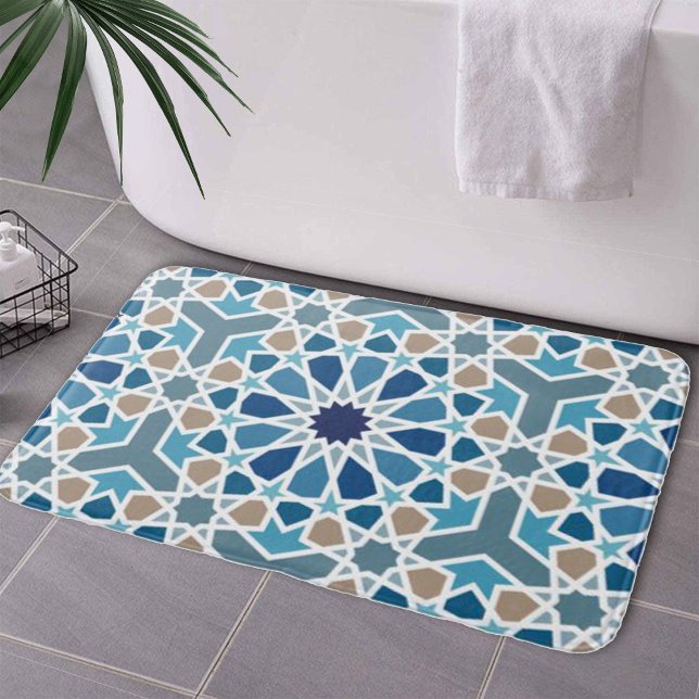 Tapis De Bain Motif marocain en carreaux (Moroccan Tile Pattern Bath Mat by Looly Elzayat
)