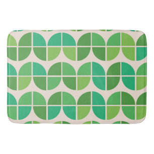 Tapis De Bain Motif moderne du milieu du siècle avec vert géomét