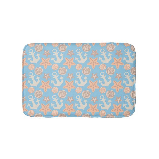 Tapis De Bain Motif nautique Pastel (Devant)