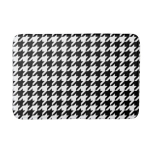 Tapis De Bain Motif noir et blanc de pied-de-poule