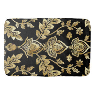 Tapis De Bain Motif noir et or