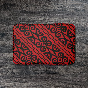 Tapis De Bain Motif noir et rouge moderne