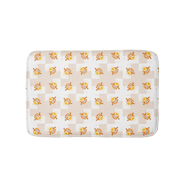 Tapis De Bain Motif orange d'illustration de hibou (Devant)