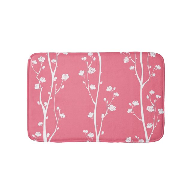 Tapis De Bain Motif oriental de fleur de prune (Devant)