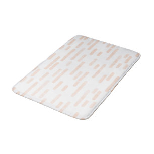 Tapis De Bain Motif Pale Peach on White Roundé Lines