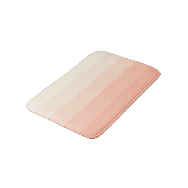 Tapis De Bain Motif Pastel Peach Blush Orange Stripes (Angle)