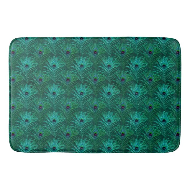 Tapis De Bain Motif Peacock turquoise (Devant)