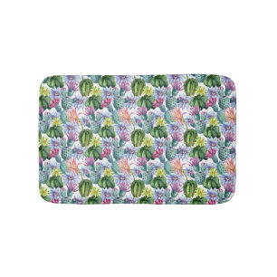 Tapis De Bain Motif peint à la main de cactus d'aquarelle
