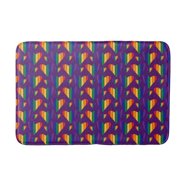 Tapis De Bain Motif Rainbow Hearts (Devant)