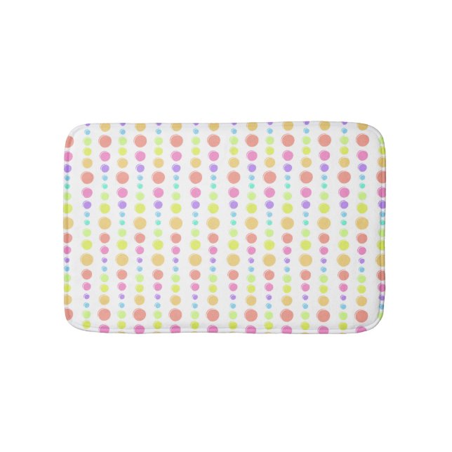 Tapis De Bain Motif Rainbow Pastel Dots (Devant)