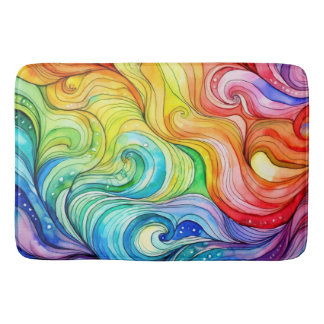 Tapis De Bain Motif Rainbow Swirl