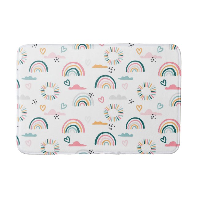 Tapis De Bain Motif Rainbows & Hearts (Devant)