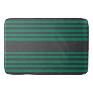 Tapis De Bain Motif rayé de la forêt verte et du charbon de bois