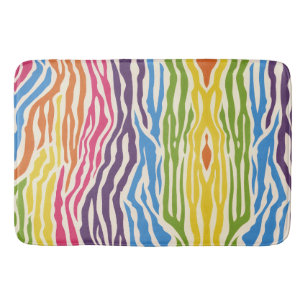 Tapis De Bain Motif rayures de zèbre colorées vives