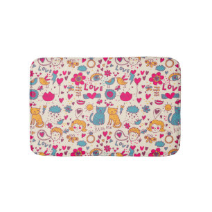 Tapis De Bain Motif romantique coloré