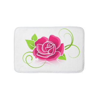 Tapis de bain motif rose