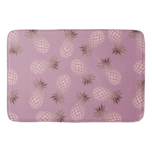 Tapis De Bain Motif rose élégant et mignon d'ananas d'or