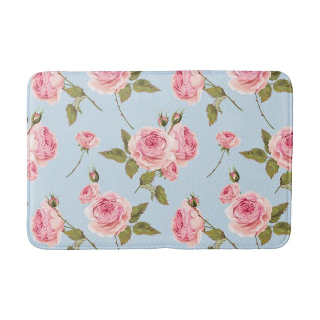 Tapis De Bain Motif rose et Pois (Devant)