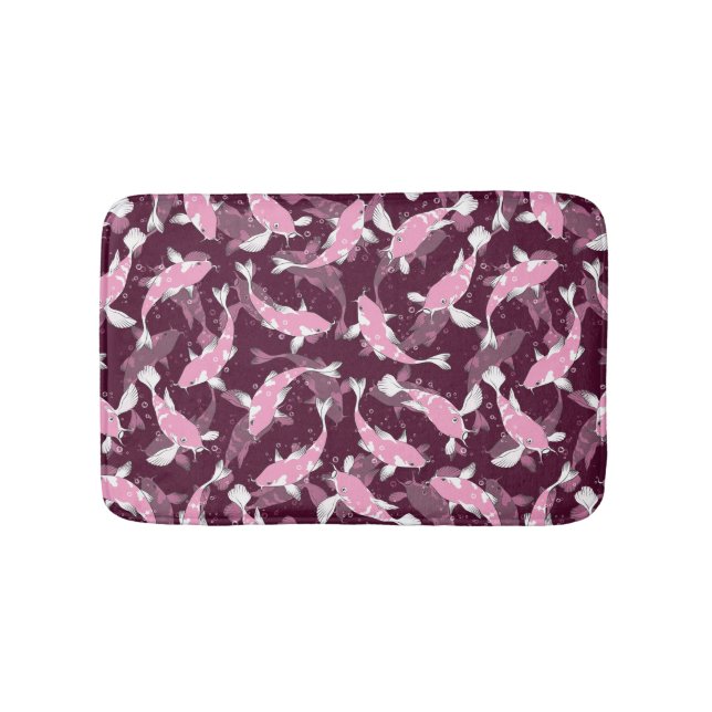 Tapis De Bain Motif rose et violet - Koi Fish (Devant)