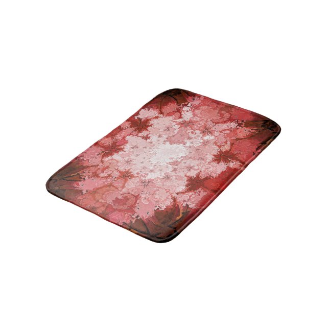 Tapis De Bain Motif rouge lumineux de fractale d'abrégé sur (Angle)