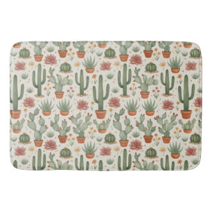 Tapis De Bain Motif sans couture de cactus de désert succulent