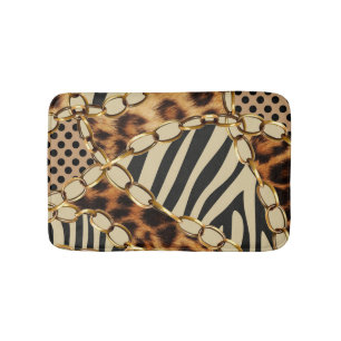 Tapis De Bain Motif sans couture Leopard Poster de animal