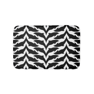 Tapis De Bain Motif sans couture noir et blanc - Dauphin