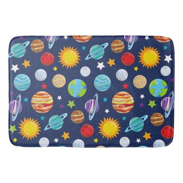 Tapis De Bain Motif spatial, Planètes, Étoiles, Cosmos, Galaxie (Devant)