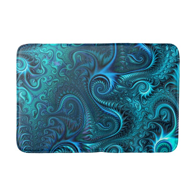 Tapis De Bain Motif spiral bleu et Turquoise Octopus Tentacles (Devant)