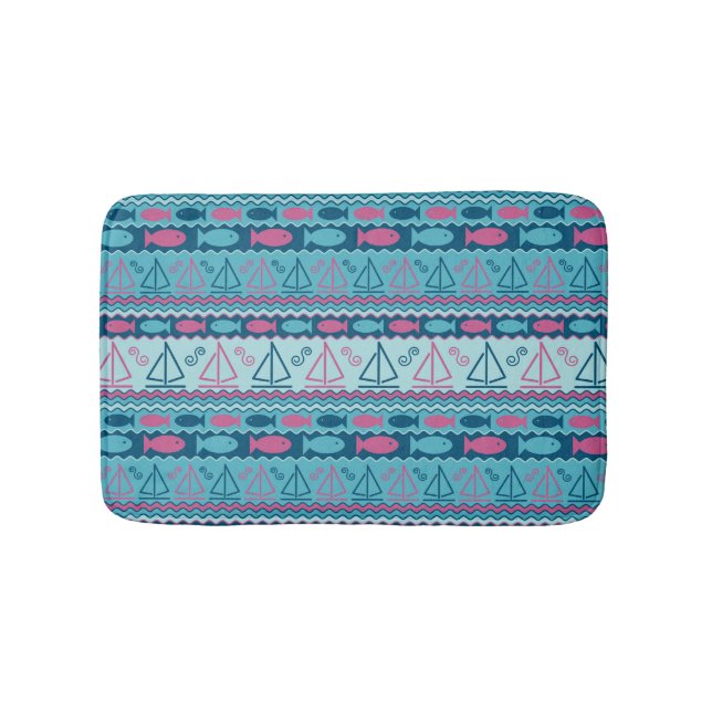 Tapis De Bain Motif Super Fun Fish And Sailboat (Devant)