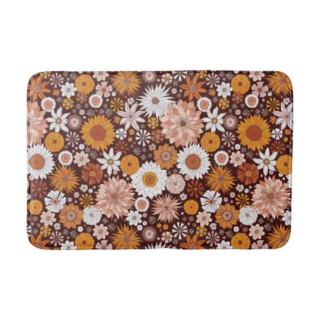 Tapis De Bain Motif super Retro Flower Garden (Devant)