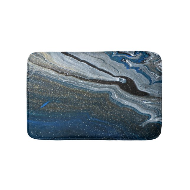 Tapis De Bain Motif tendance en marbre bleu (Devant)