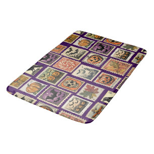 Tapis De Bain Motif timbre vintage Halloween 