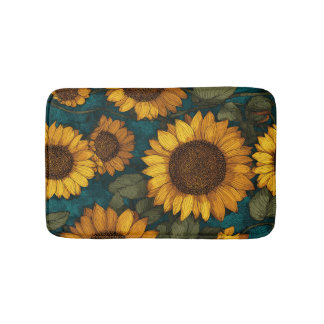 Tapis De Bain Motif Tournesol – Style Floral Joyeux