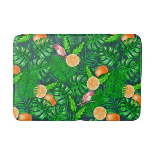 Tapis De Bain Motif tropical, colibris