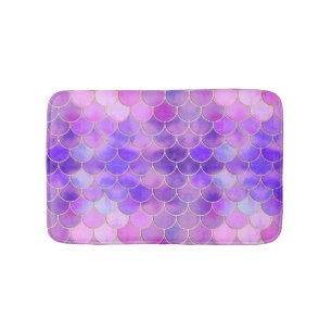 Tapis De Bain Motif Ultra Violet & Gold Mermaid