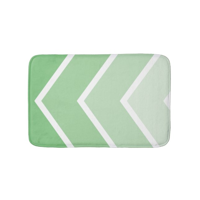 Tapis De Bain Motif vert Ombré Chevron Stripes (Devant)